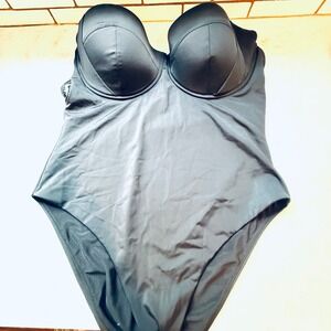 ASOS DESIGN Black Padded Underwire One‎ Piece Swimsuit 14G/H